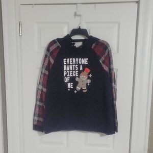 Derek Heart Black and Red Plaid Sweatshirt